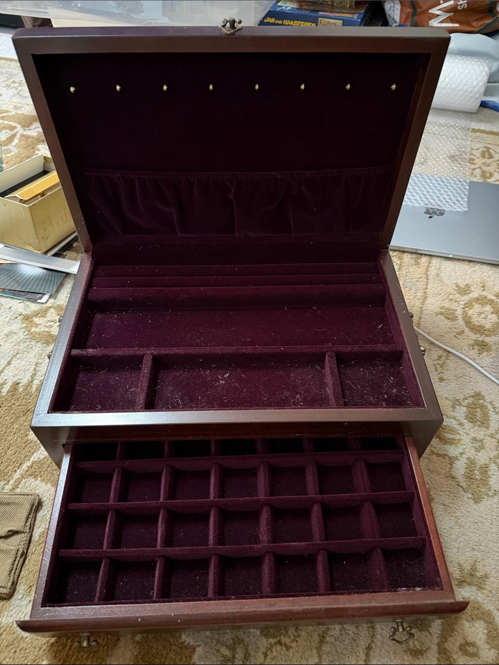 Velvet-Lined Jewelry Organizer Box by Eureka division of reed & Barton